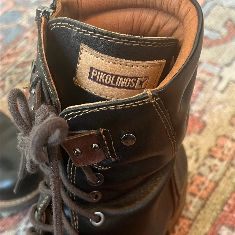 PIKOLINOS Black and Brown Leather Boots - Picture 2 of 6